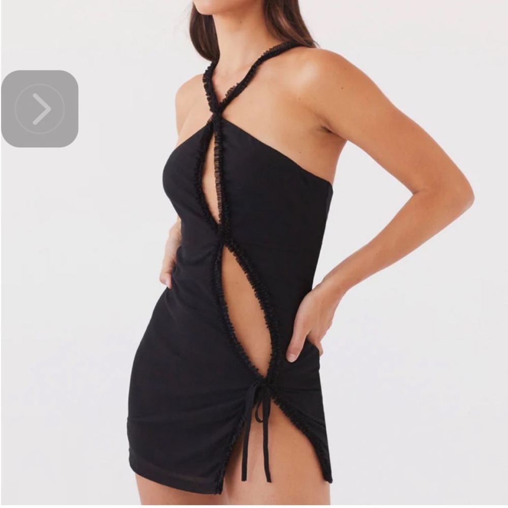 Peppermayo midnight Rhapsody ruffle dress black
